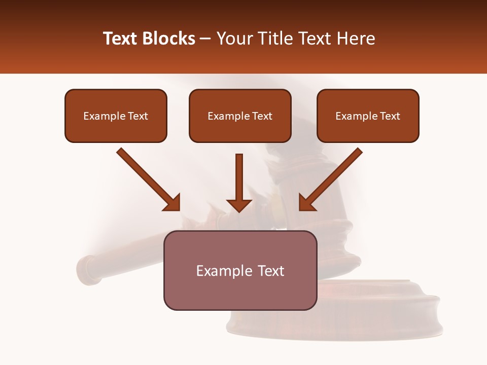 A Wooden Judge's Hammer On Top Of A Wooden Table PowerPoint Template