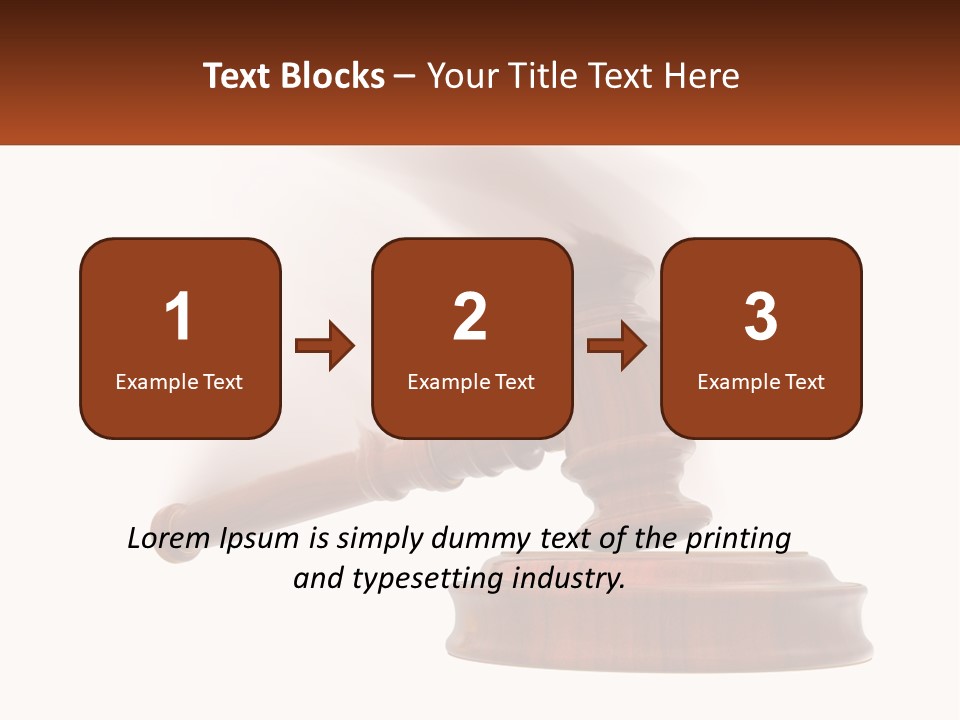 A Wooden Judge's Hammer On Top Of A Wooden Table PowerPoint Template