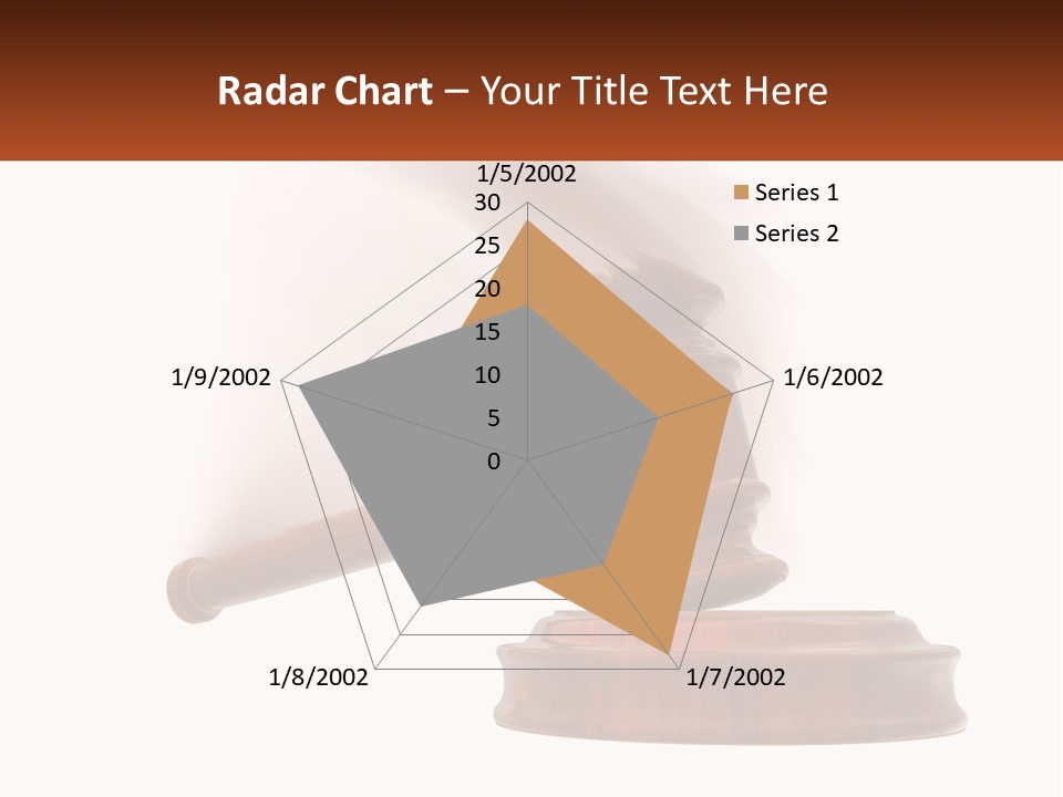 A Wooden Judge's Hammer On Top Of A Wooden Table PowerPoint Template