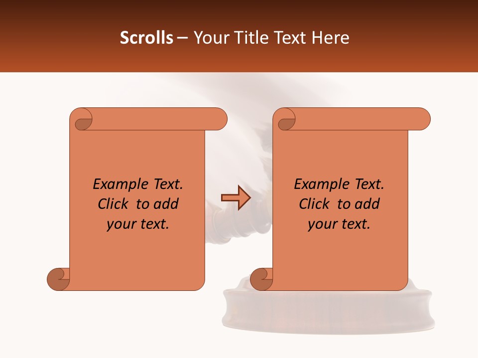 A Wooden Judge's Hammer On Top Of A Wooden Table PowerPoint Template