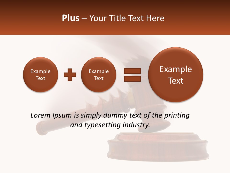 A Wooden Judge's Hammer On Top Of A Wooden Table PowerPoint Template