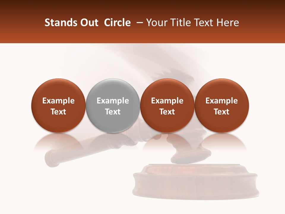 A Wooden Judge's Hammer On Top Of A Wooden Table PowerPoint Template