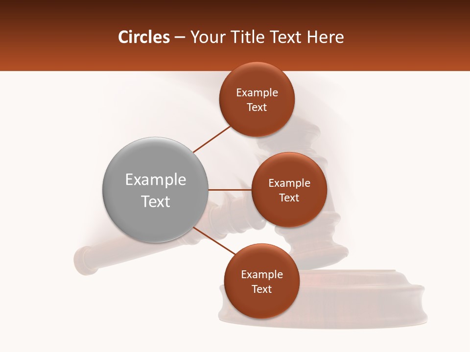A Wooden Judge's Hammer On Top Of A Wooden Table PowerPoint Template