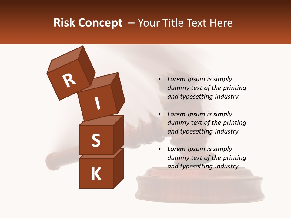 A Wooden Judge's Hammer On Top Of A Wooden Table PowerPoint Template