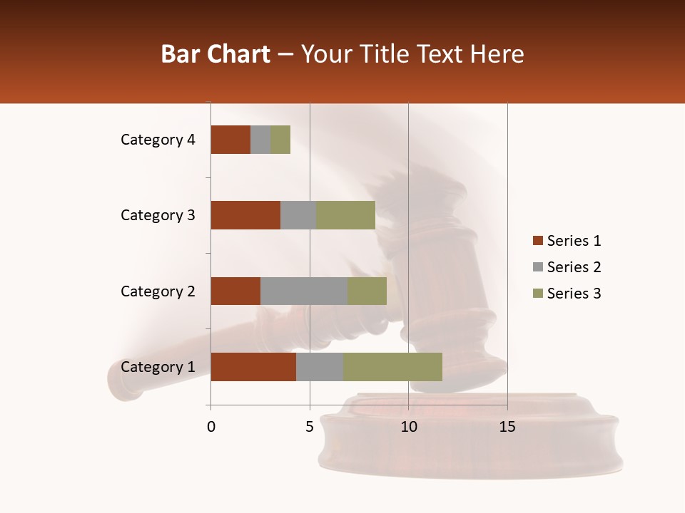 A Wooden Judge's Hammer On Top Of A Wooden Table PowerPoint Template