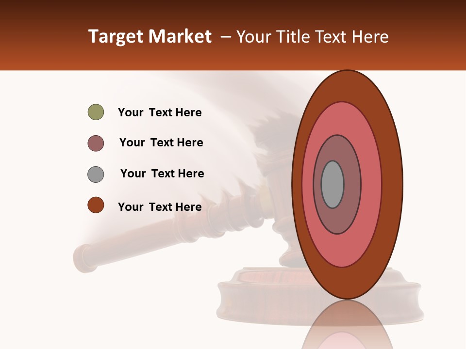 A Wooden Judge's Hammer On Top Of A Wooden Table PowerPoint Template