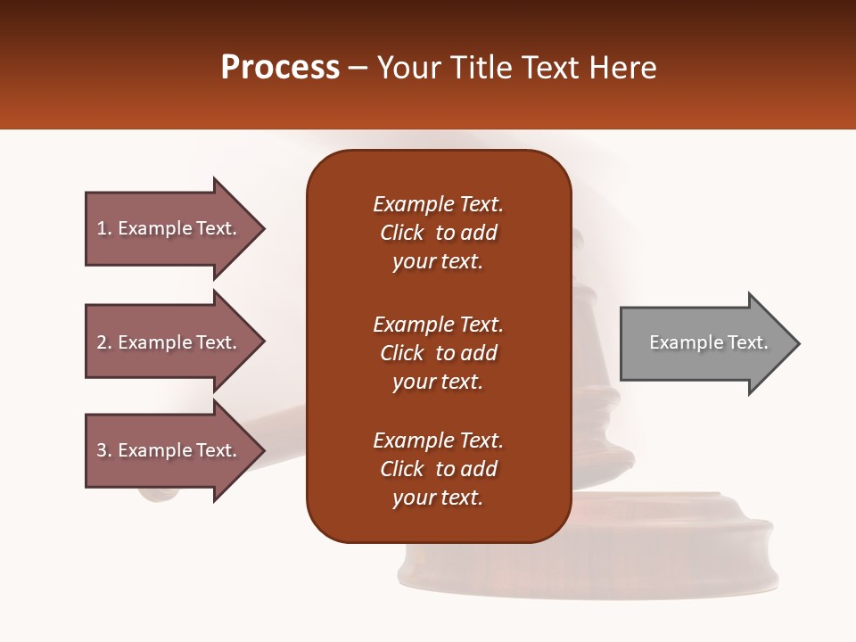 A Wooden Judge's Hammer On Top Of A Wooden Table PowerPoint Template
