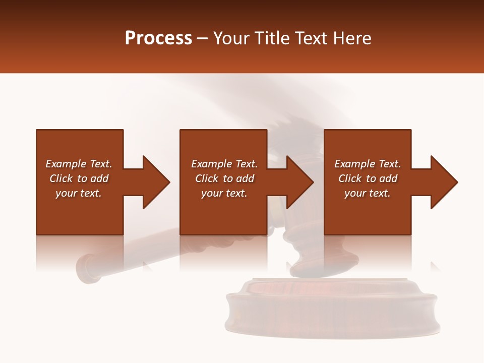 A Wooden Judge's Hammer On Top Of A Wooden Table PowerPoint Template