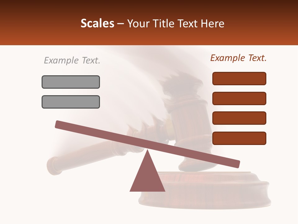 A Wooden Judge's Hammer On Top Of A Wooden Table PowerPoint Template