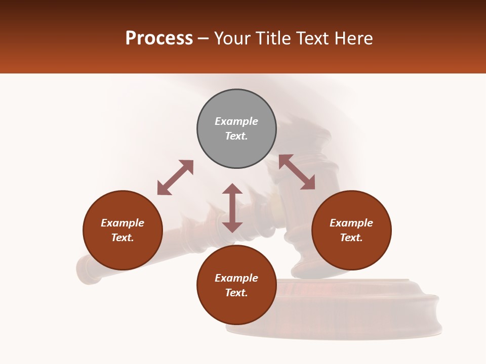 A Wooden Judge's Hammer On Top Of A Wooden Table PowerPoint Template