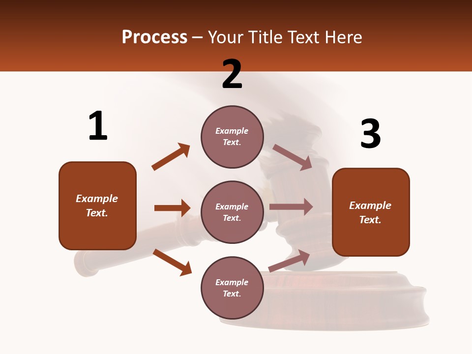 A Wooden Judge's Hammer On Top Of A Wooden Table PowerPoint Template