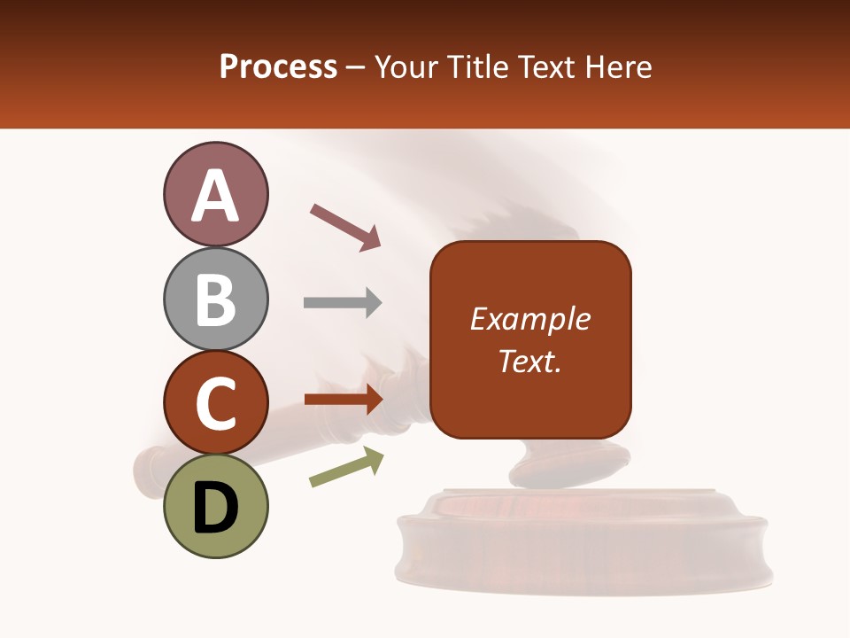 A Wooden Judge's Hammer On Top Of A Wooden Table PowerPoint Template