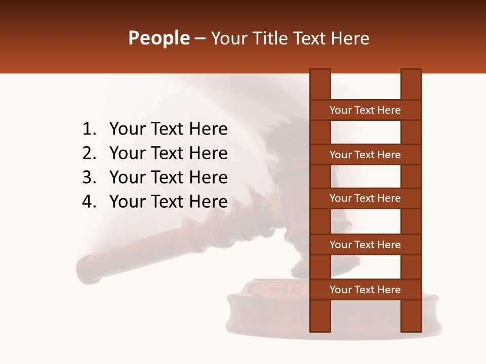 A Wooden Judge's Hammer On Top Of A Wooden Table PowerPoint Template