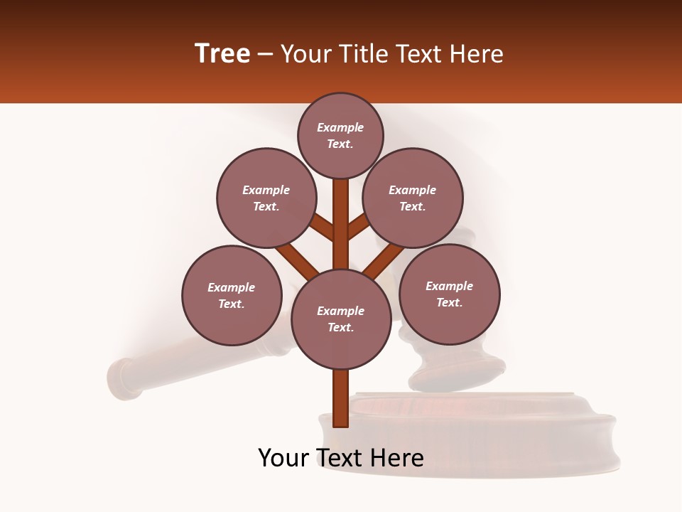 A Wooden Judge's Hammer On Top Of A Wooden Table PowerPoint Template