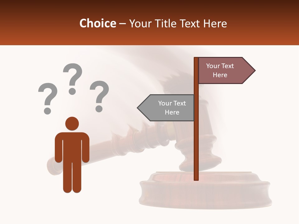 A Wooden Judge's Hammer On Top Of A Wooden Table PowerPoint Template