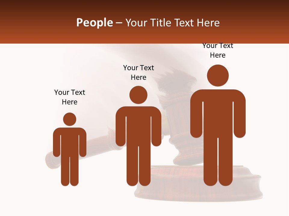 A Wooden Judge's Hammer On Top Of A Wooden Table PowerPoint Template