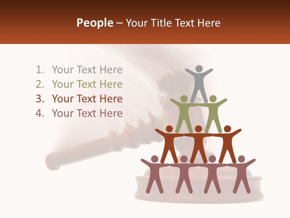 A Wooden Judge's Hammer On Top Of A Wooden Table PowerPoint Template