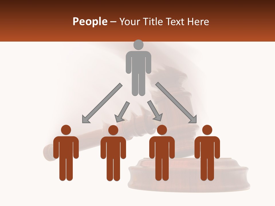 A Wooden Judge's Hammer On Top Of A Wooden Table PowerPoint Template