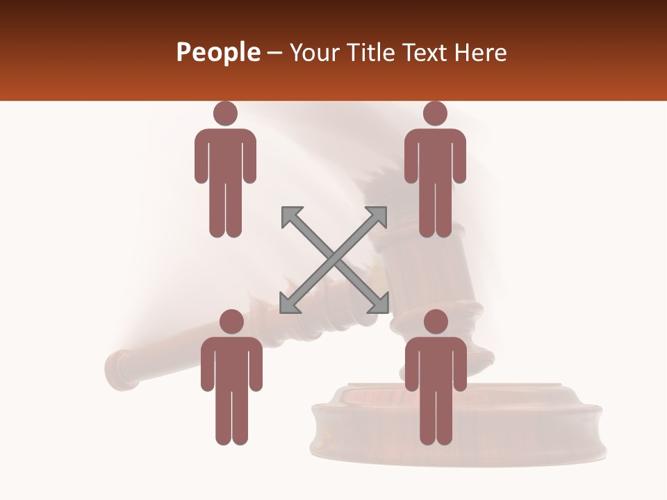 A Wooden Judge's Hammer On Top Of A Wooden Table PowerPoint Template