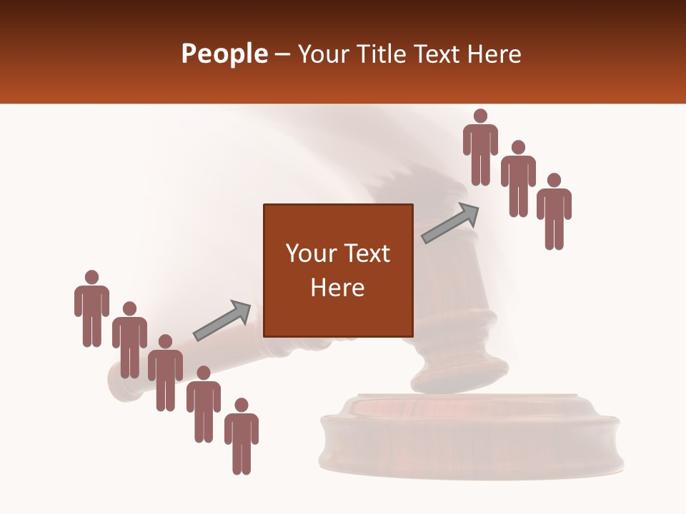 A Wooden Judge's Hammer On Top Of A Wooden Table PowerPoint Template