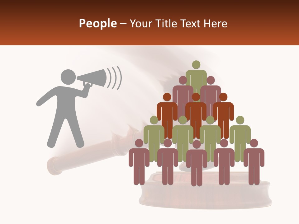 A Wooden Judge's Hammer On Top Of A Wooden Table PowerPoint Template