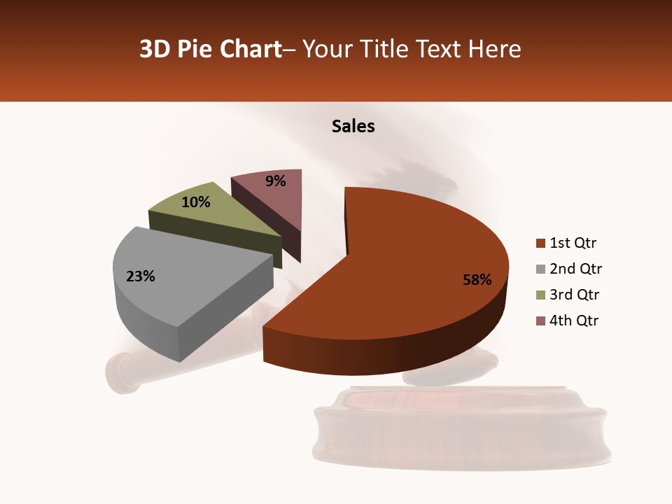 A Wooden Judge's Hammer On Top Of A Wooden Table PowerPoint Template