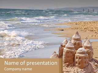 Tourist Coastline Wave PowerPoint Template