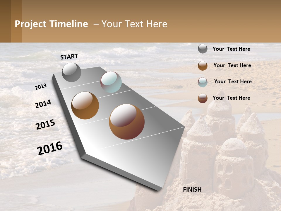 Tourist Coastline Wave PowerPoint Template