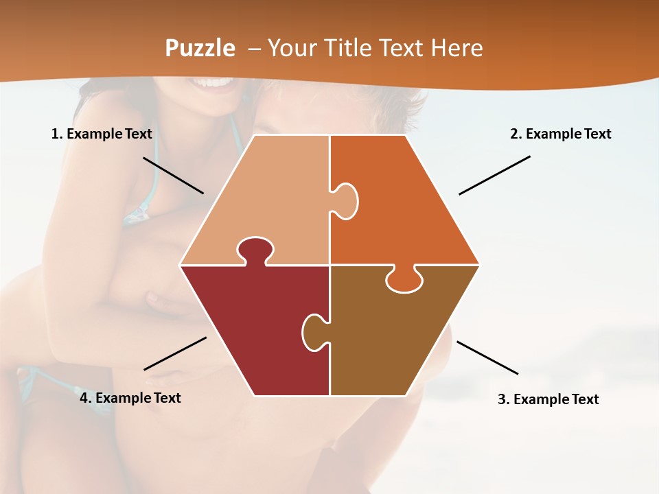 A Man Holding A Woman In His Arms On The Beach PowerPoint Template