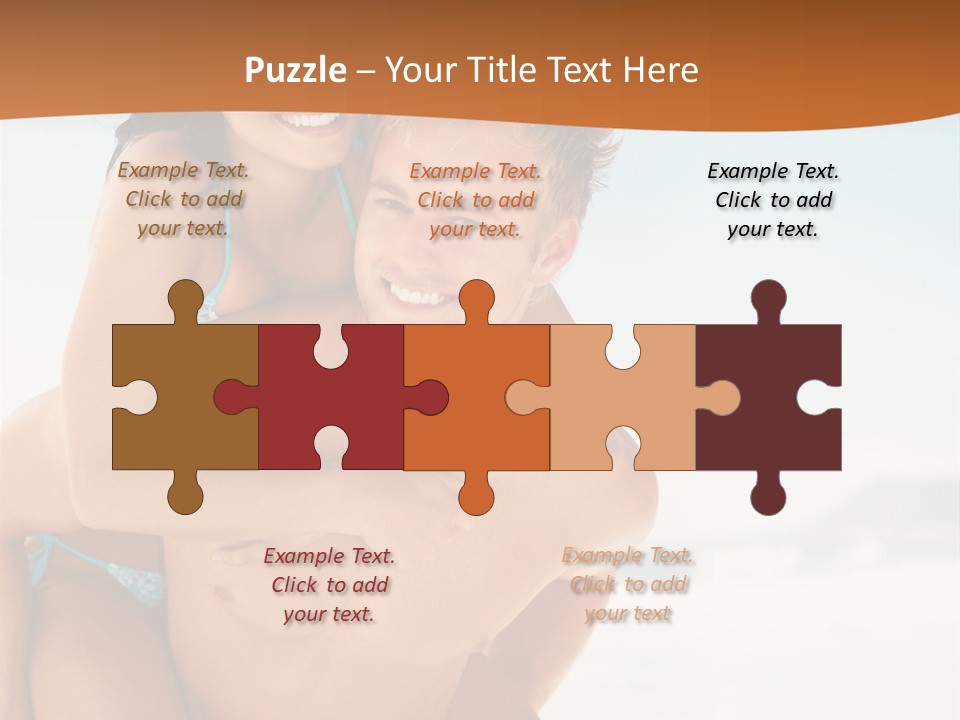 A Man Holding A Woman In His Arms On The Beach PowerPoint Template