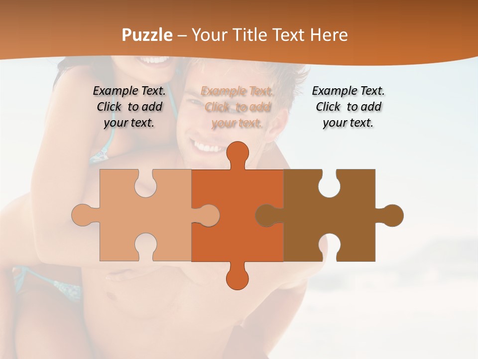 A Man Holding A Woman In His Arms On The Beach PowerPoint Template