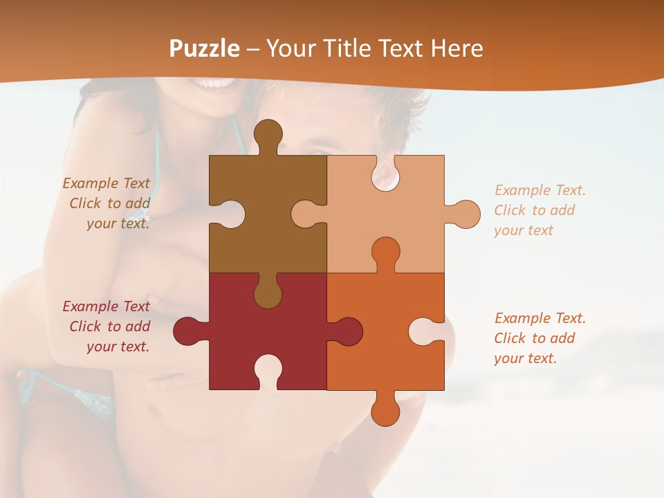 A Man Holding A Woman In His Arms On The Beach PowerPoint Template