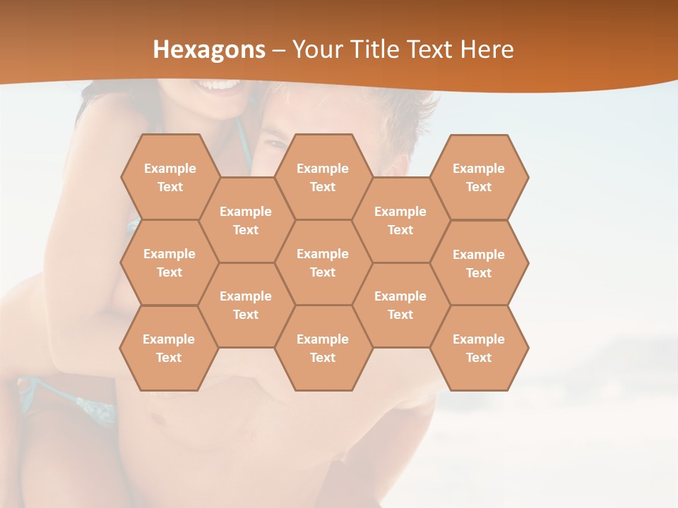 A Man Holding A Woman In His Arms On The Beach PowerPoint Template