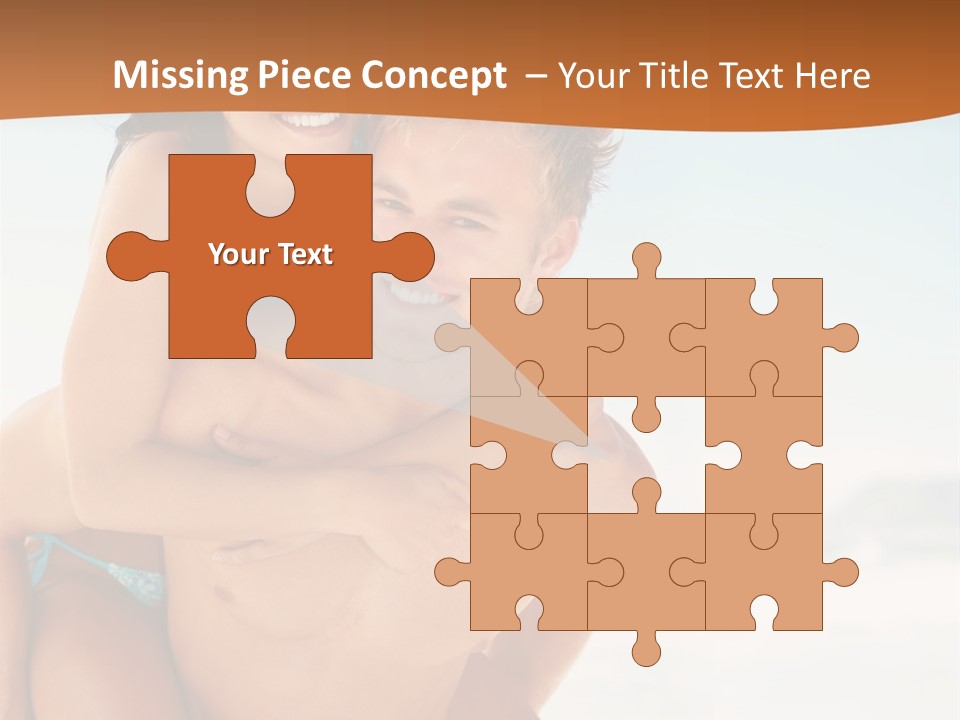 A Man Holding A Woman In His Arms On The Beach PowerPoint Template