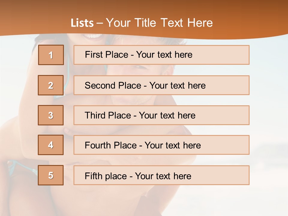 A Man Holding A Woman In His Arms On The Beach PowerPoint Template