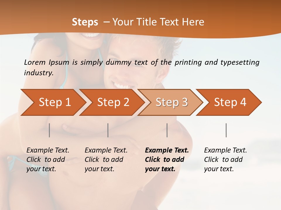 A Man Holding A Woman In His Arms On The Beach PowerPoint Template