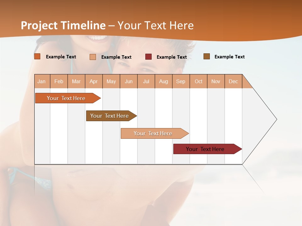 A Man Holding A Woman In His Arms On The Beach PowerPoint Template