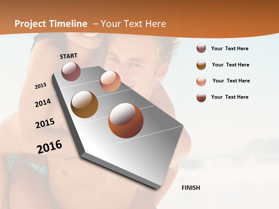 A Man Holding A Woman In His Arms On The Beach PowerPoint Template