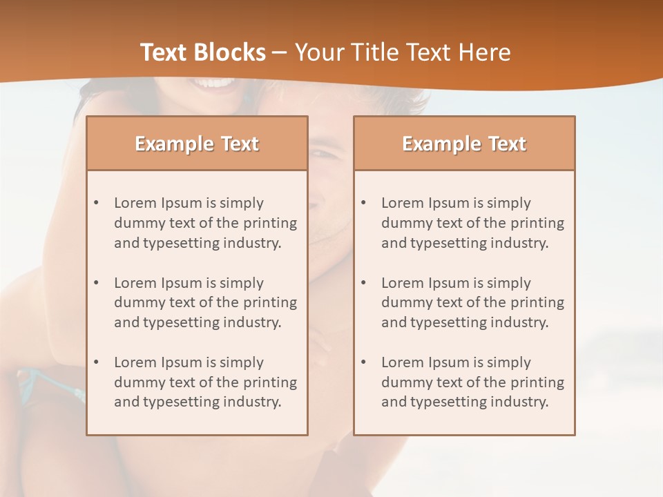 A Man Holding A Woman In His Arms On The Beach PowerPoint Template