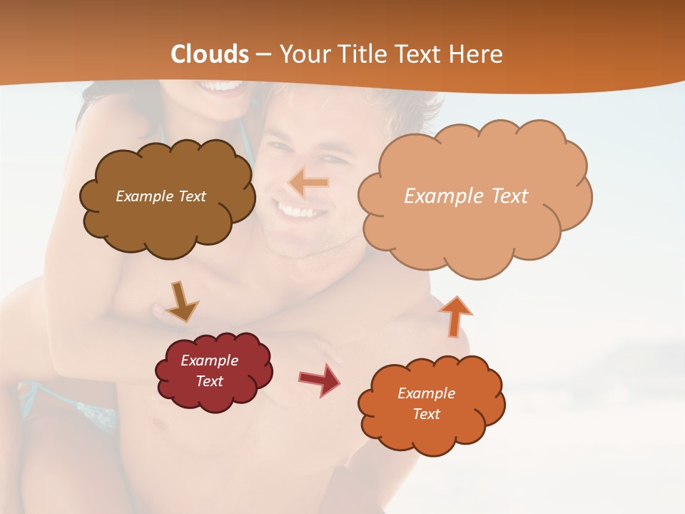 A Man Holding A Woman In His Arms On The Beach PowerPoint Template