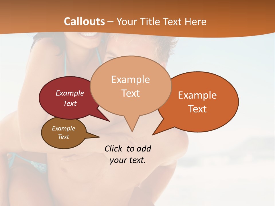 A Man Holding A Woman In His Arms On The Beach PowerPoint Template