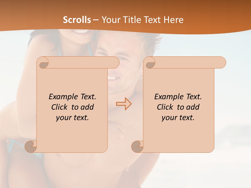 A Man Holding A Woman In His Arms On The Beach PowerPoint Template