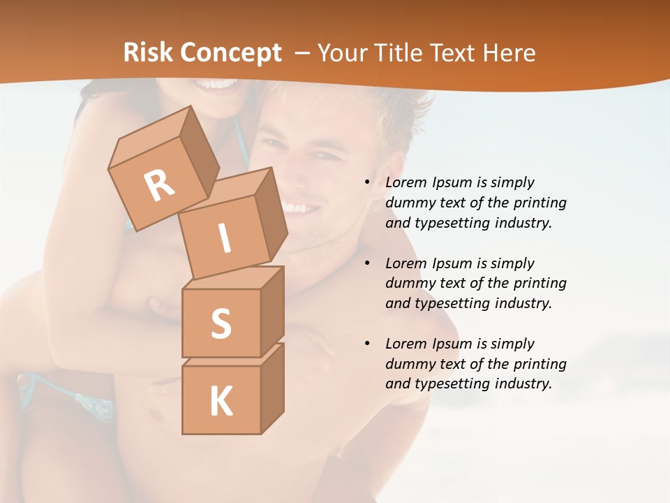 A Man Holding A Woman In His Arms On The Beach PowerPoint Template