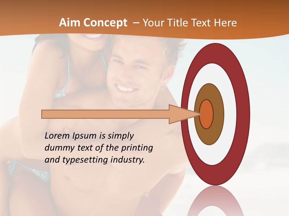 A Man Holding A Woman In His Arms On The Beach PowerPoint Template