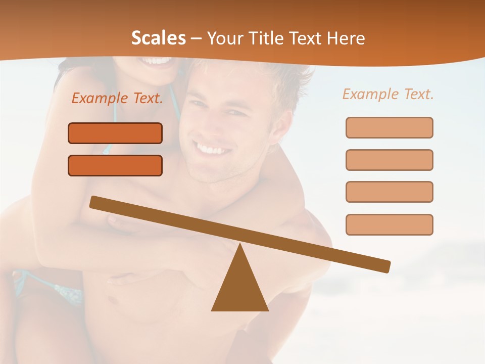 A Man Holding A Woman In His Arms On The Beach PowerPoint Template