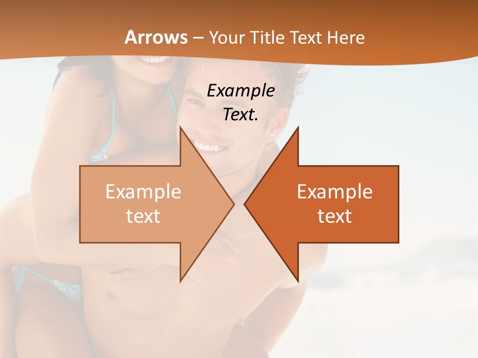 A Man Holding A Woman In His Arms On The Beach PowerPoint Template