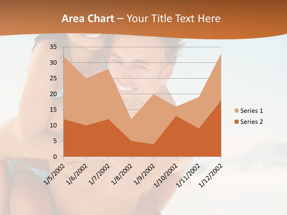 A Man Holding A Woman In His Arms On The Beach PowerPoint Template