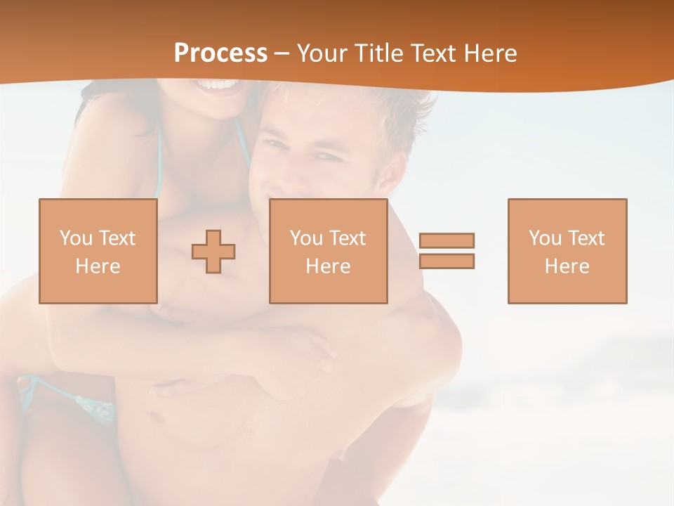 A Man Holding A Woman In His Arms On The Beach PowerPoint Template