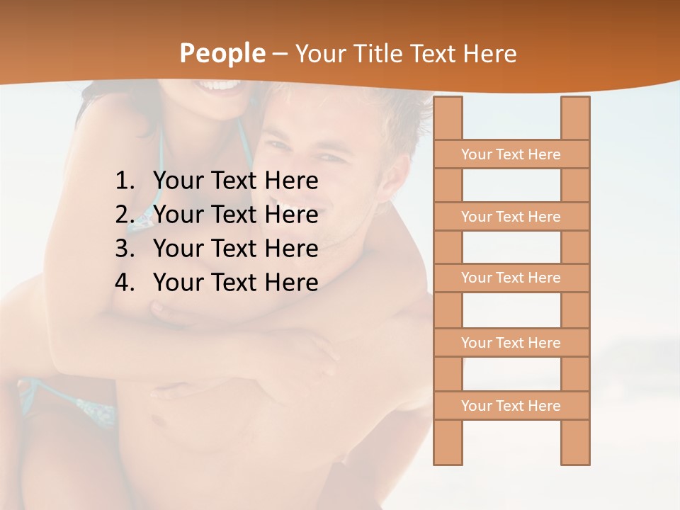 A Man Holding A Woman In His Arms On The Beach PowerPoint Template