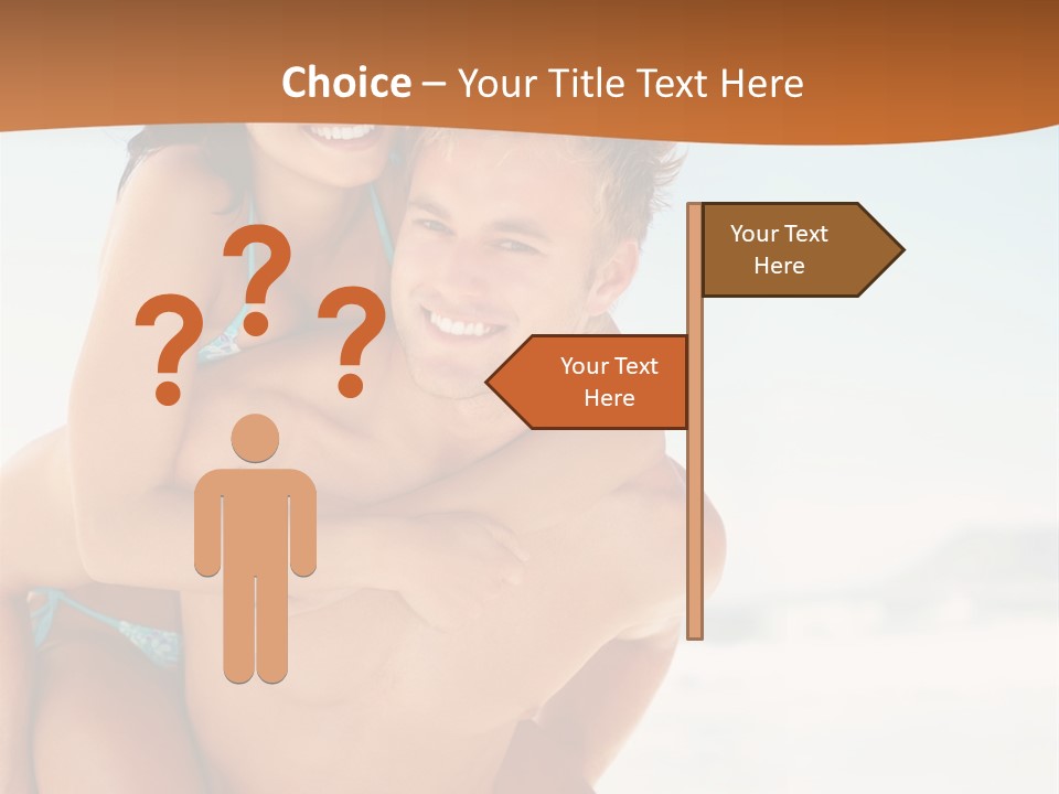 A Man Holding A Woman In His Arms On The Beach PowerPoint Template